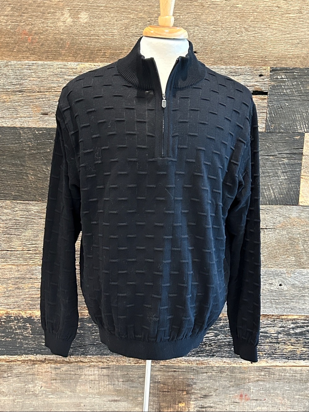 St Croix black dimensional sweater. XL
